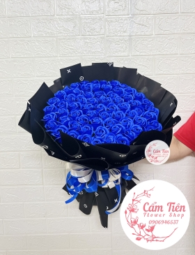Bó hoa hồng sáp xanh dương - HT019